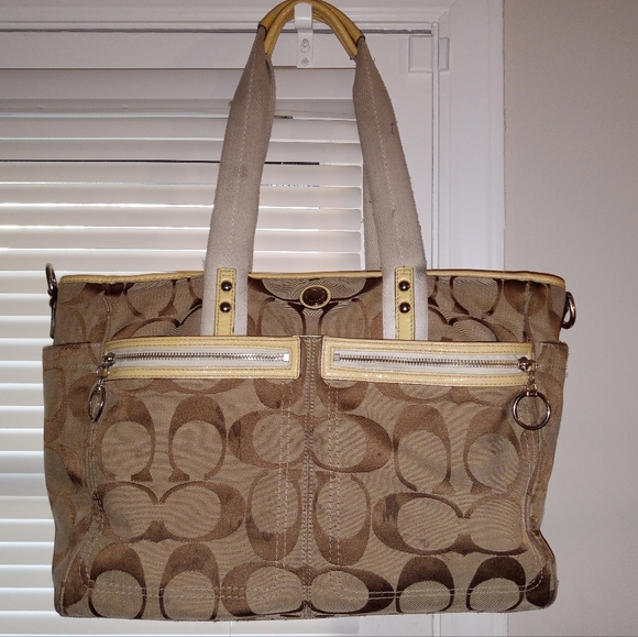 Coach signature brown and beige diaper bag